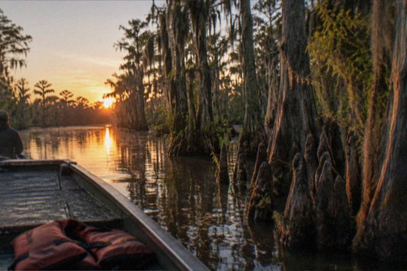 Quiet Flat-Bottom Bayou Boat